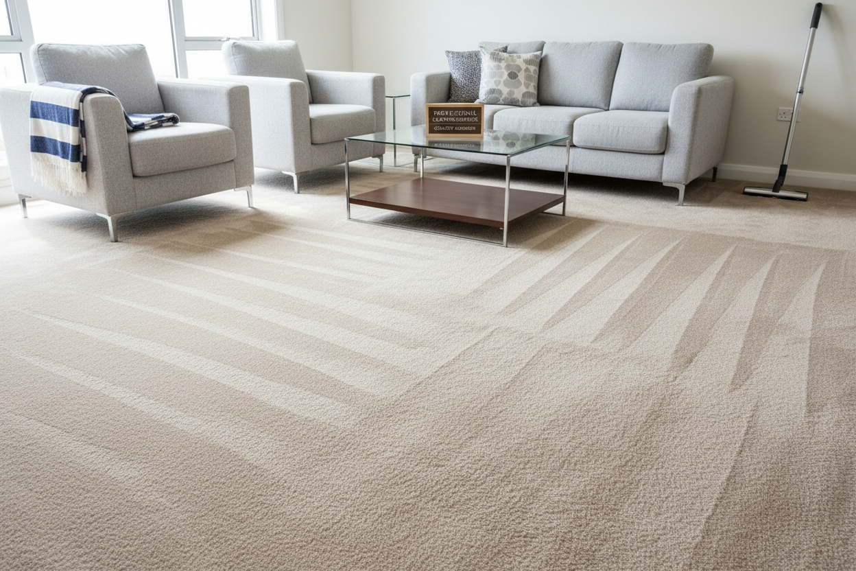 Freshly cleaned carpet and upholstery showcasing professional carpet cleaning